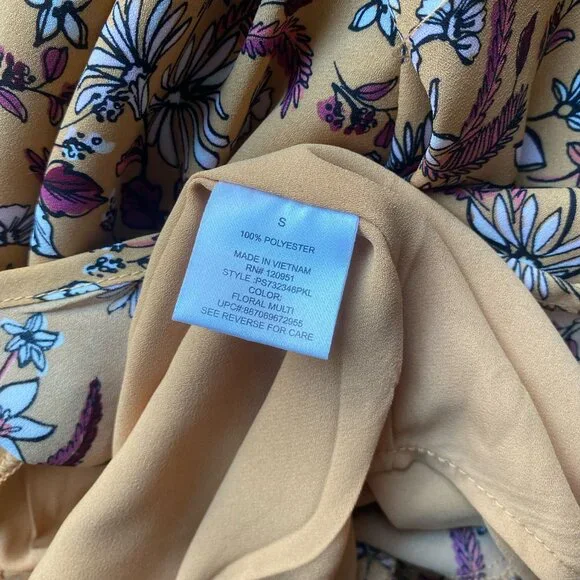 Pink Republic Yellow Floral Sleeveless Shift Dress Size Small - Picture 4 of 4